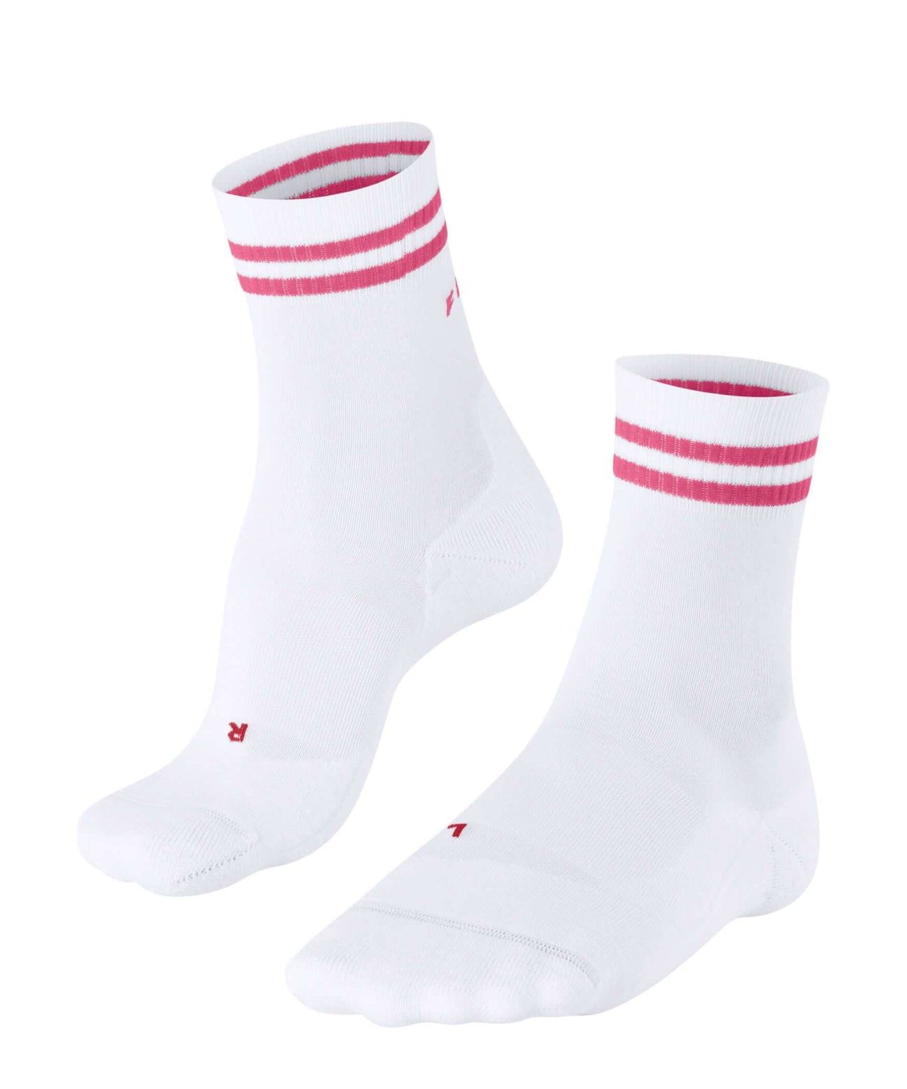 FALKE RU4 Hardloopsok Dames 16704 2009 white, wit met roze strepen, perfect voor hardlopen en comfort.