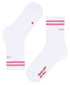 FALKE RU4 Hardloopsok Dames 16704 2009 white, witte hardloopsokken met roze strepen.