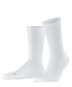 FALKE Run Rib Crew Sokken Unisex 12574 2000 white in wit met geribbelde boord en licht gewatteerde zool.