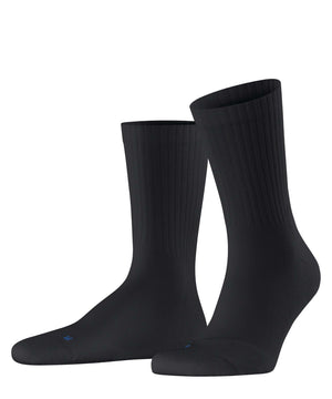 FALKE Run Rib Crew Sokken Unisex 12574 3000 black - sportieve geribbelde sokken in zwart.
