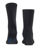 FALKE Run Rib Crew Sokken Unisex 12574 3000 black, sportieve zwarte sokken met geribbelde boord.