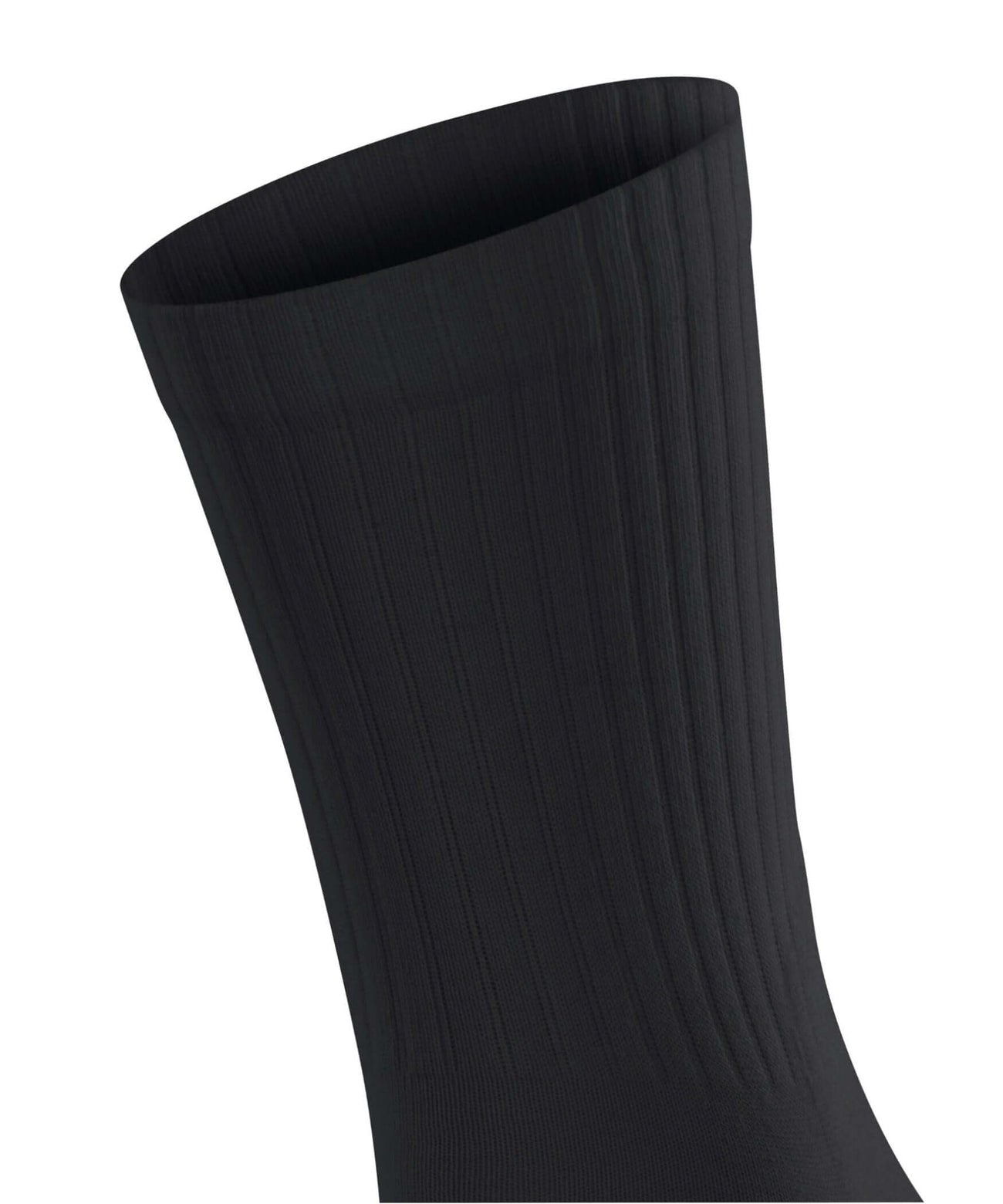 FALKE Run Rib Crew Sokken Unisex 12574 3000 black met sportieve geribbelde boord