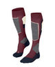 FALKE SK4 Skisok Dames 16551 8117 merlot, licht gevoerde skisokken, ideaal voor sportieve skiërs, warme en droge voeten.