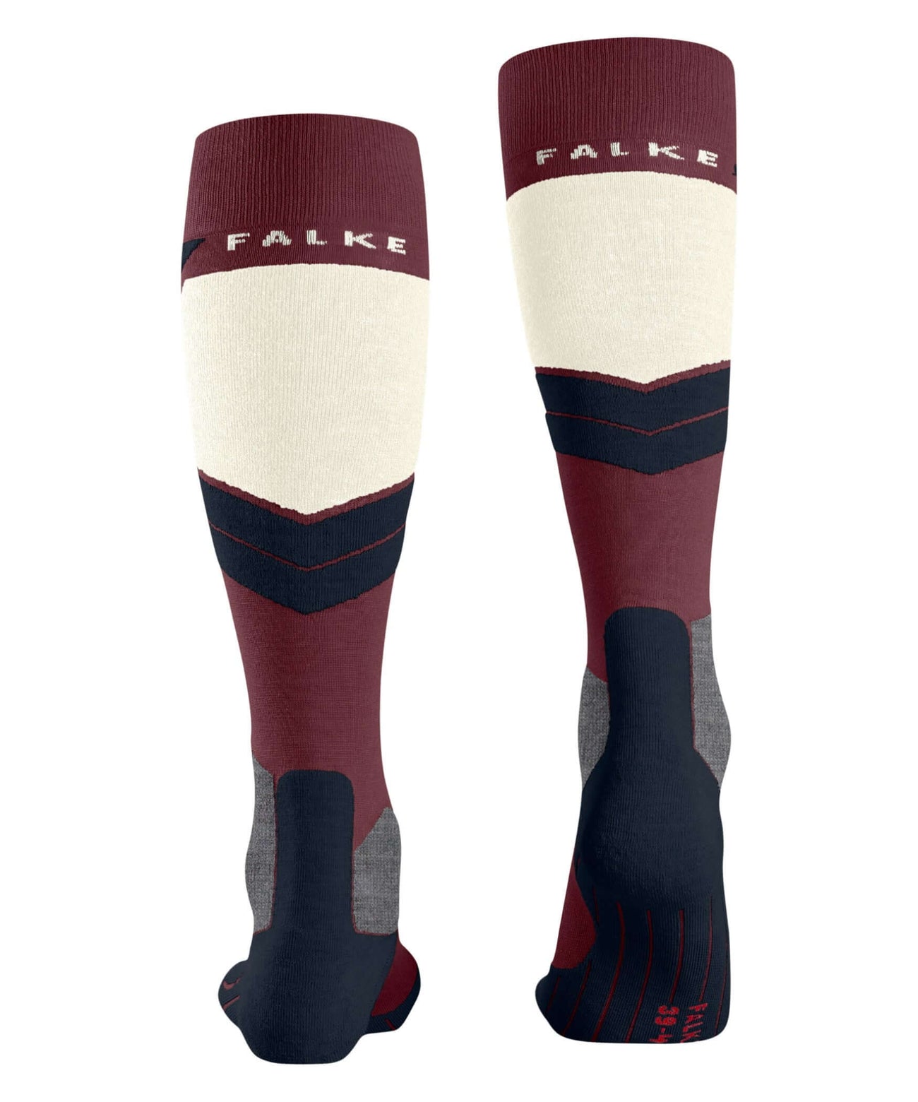 FALKE SK4 Skisok Dames 16551 8117 merlot, licht gevoerde skisokken voor optimale bescherming en comfort.