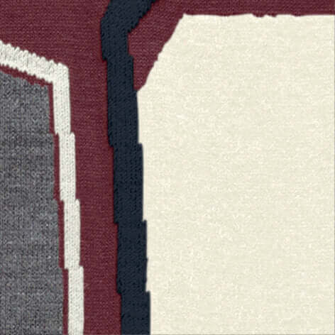 FALKE SK4 Skisok Dames 16551 8117 merlot met een moderne, abstracte patronen in grijs en merlot.