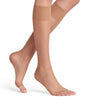 FALKE Shelina kniekousjes in een natuurlijke tint met open teenstukje, perfect voor sandaaltjes.