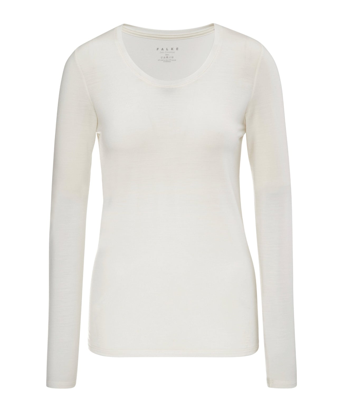 FALKE Shirt Lange Mouw Daily Climawool Dames 69055 2040 off-white Foto 12386