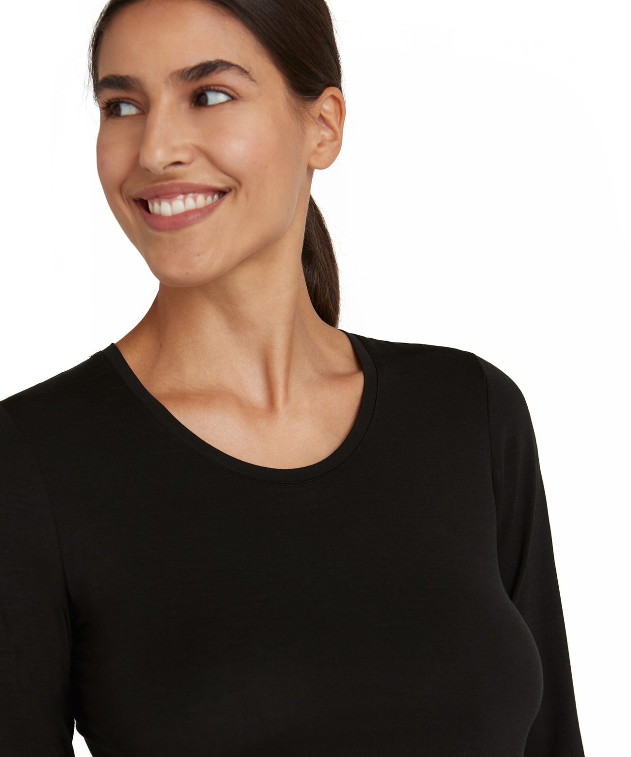 FALKE Shirt Lange Mouw Daily Climawool Dames 69055 3000 black Foto 12378