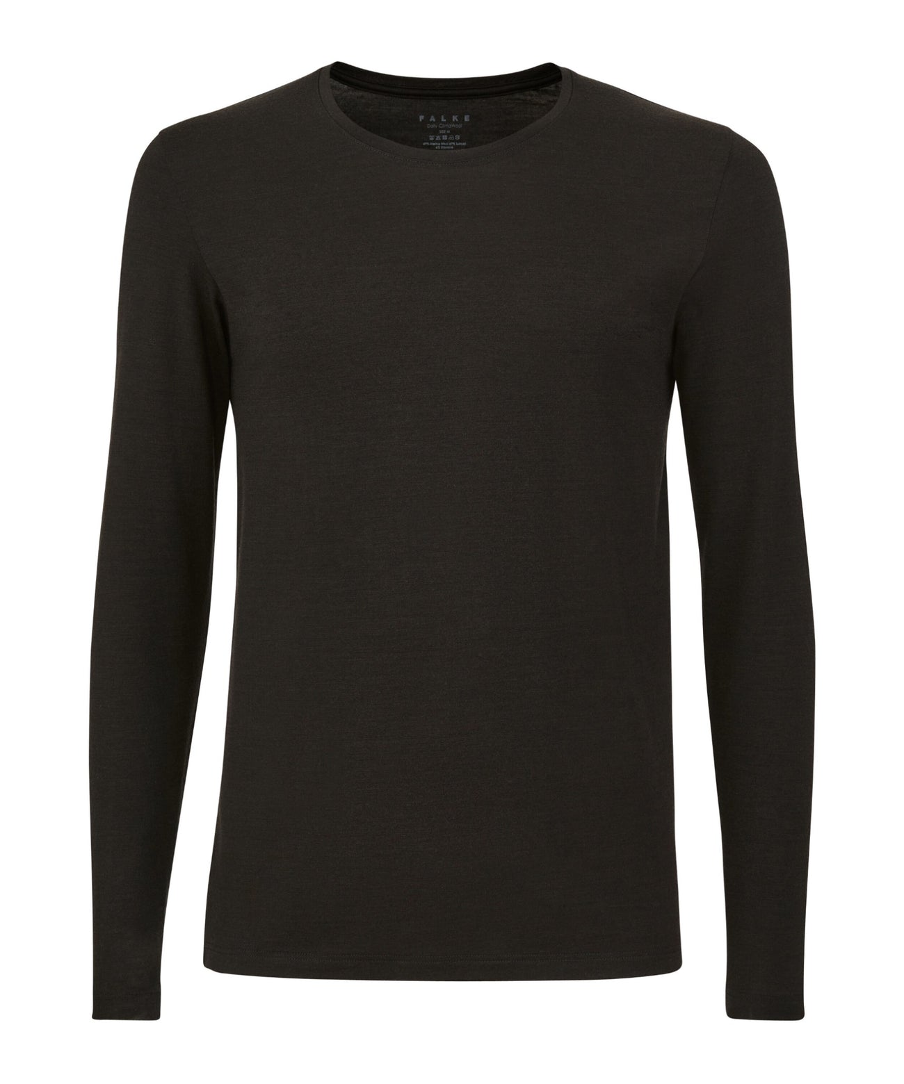 FALKE Shirt Lange Mouw Daily Climawool Heren 68035 3000 black Foto 12368