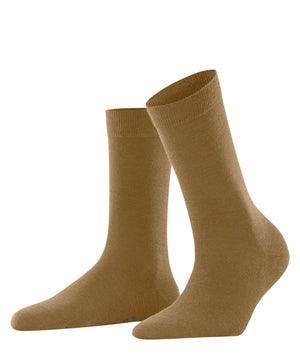 FALKE SoftMerino Sokje 47488 1220 old brass, comfortabele sokken van merino wol en katoen.