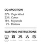 Samenstelling en wasinstructies voor FALKE SoftMerino Sokje 47488 5950 cayenne met percentages van materialen.
