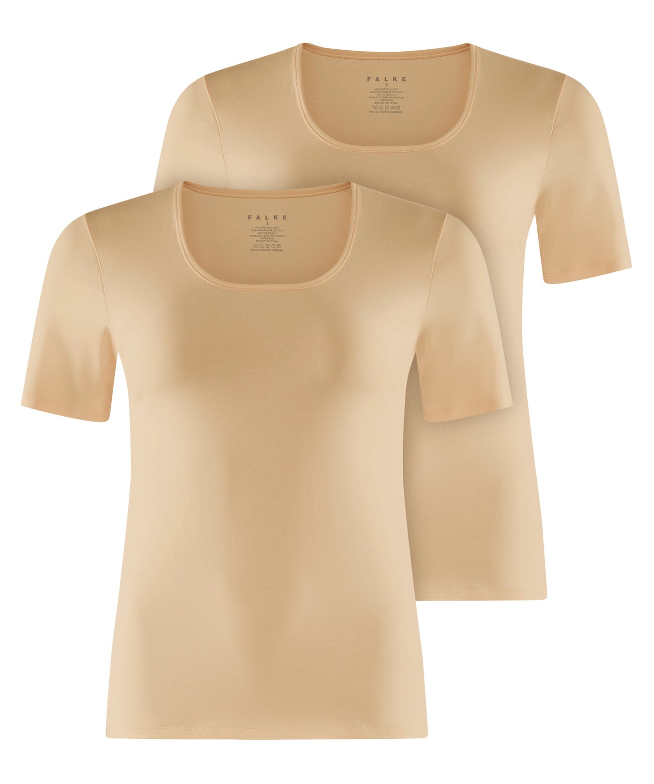 FALKE T-Shirt 2-PACK Daily Comfort Dames 69100 4220 camel Foto 13071