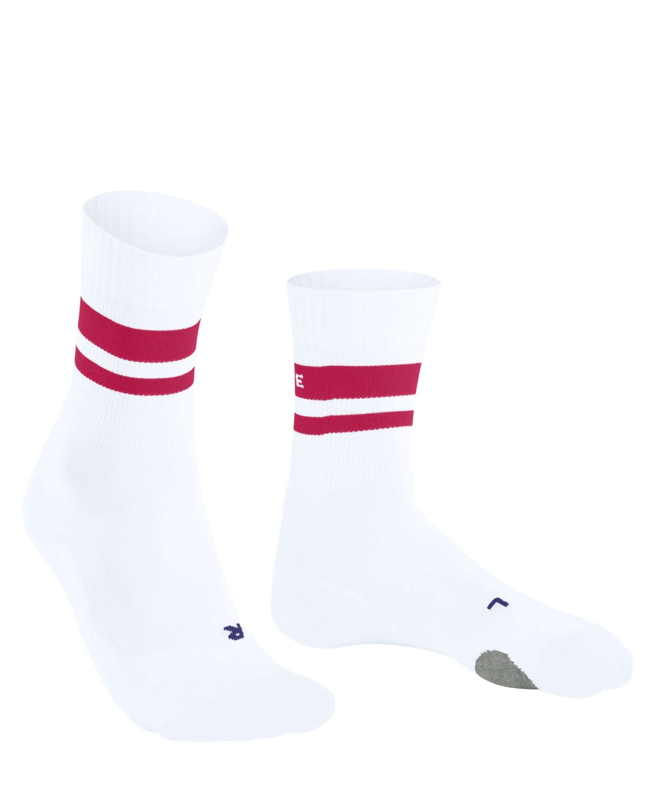 FALKE TK2 Cool dames wandelsokken in wit met rode strepen, ideaal voor wandelen en outdooractiviteiten.
