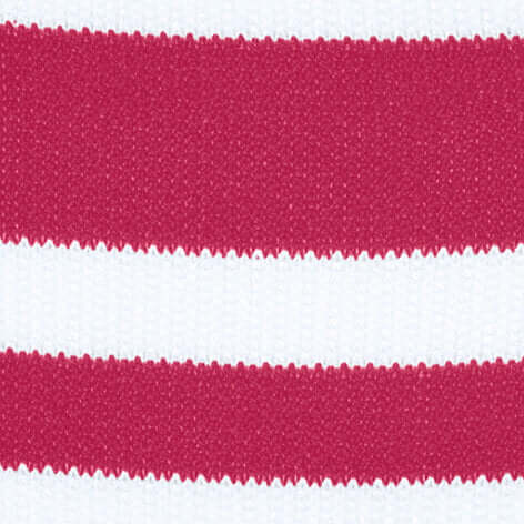 Close-up of a red and white striped fabric, showcasing texture and color contrast.