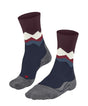 FALKE TK2 Crest dames wandelsokken met bergsilhouet in limoges kleurstelling, ideaal voor wandelingen.