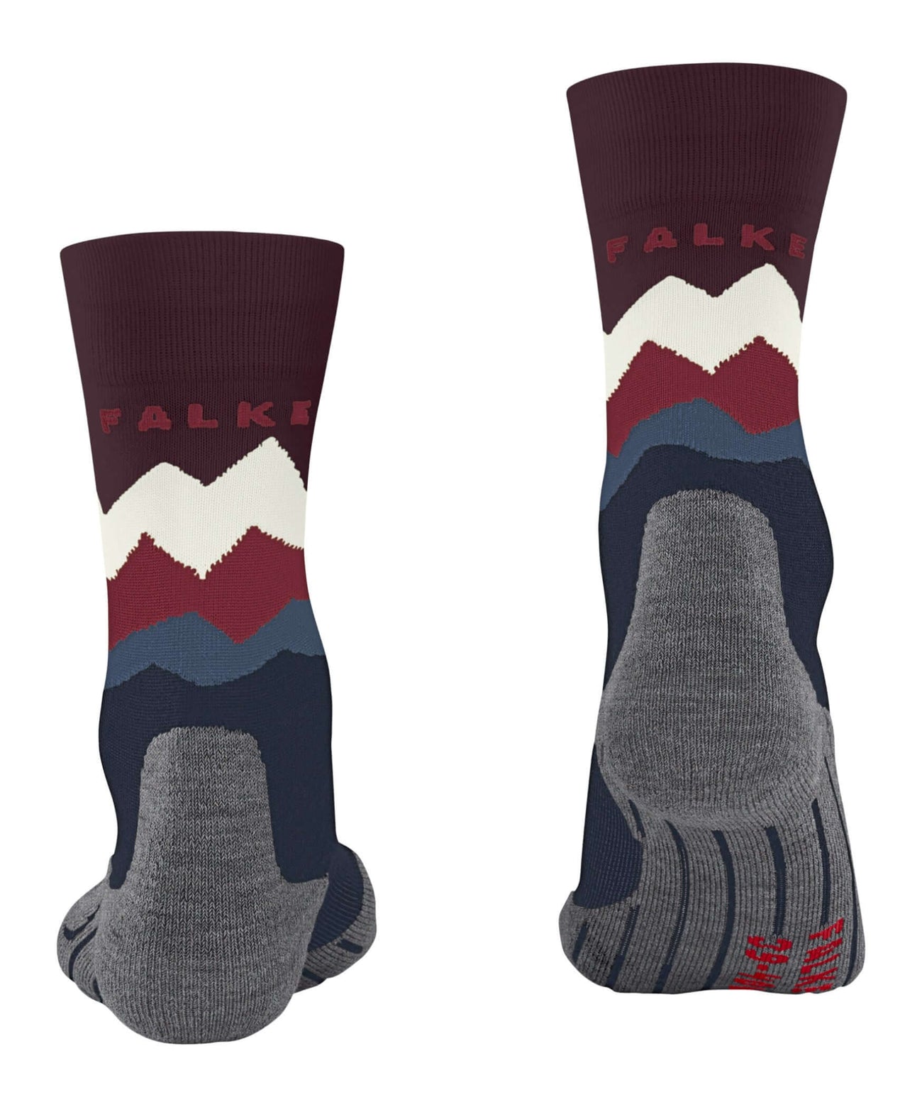 FALKE TK2 Crest dames wandelsokken met modieus bergsilhouet, perfect voor lichte wandeltochten.