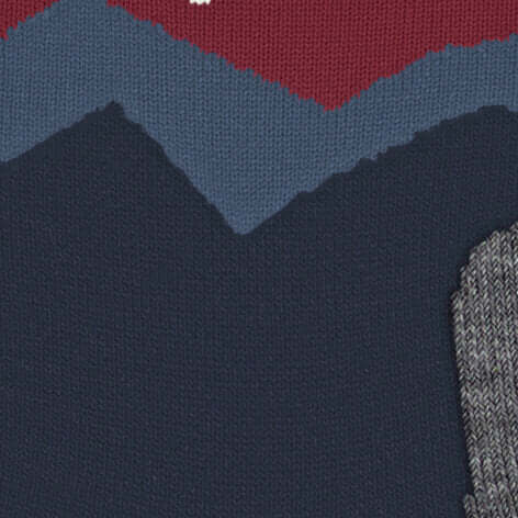 FALKE TK2 Crest wandelsok met modieus bergsilhouet in limoges kleur, perfect voor lichte wandelingen.