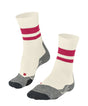 FALKE TK2 dames wandelsokken in wolwit met roze strepen, ergonomische pasvorm voor optimale bescherming.