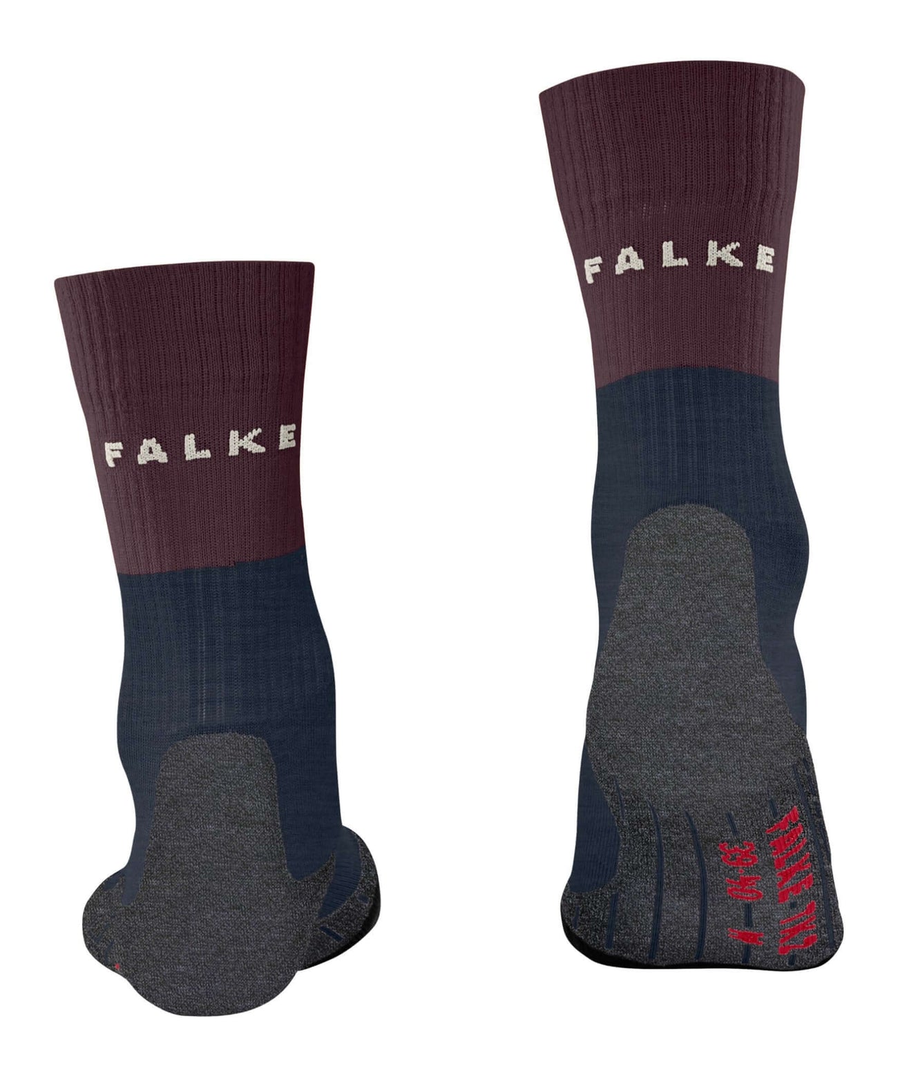 FALKE TK2 dames wandelsokken in barolo kleur met anatomische voeringen voor optimale bescherming.