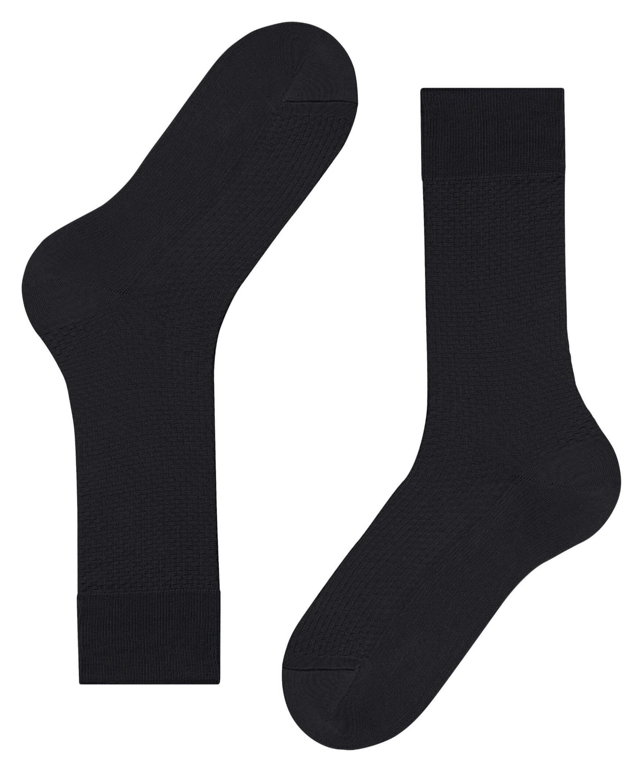 FALKE Tiago Special Edition Fantasiesokken Heren 12476 3000 black in zwart met vierkant gebreide structuur.