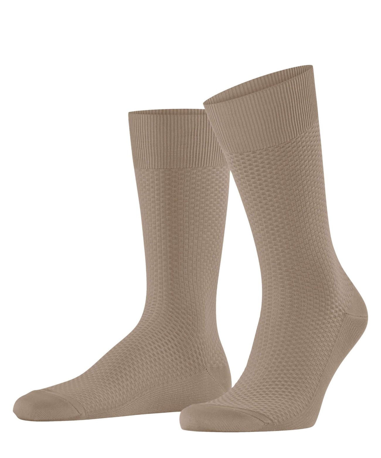 FALKE Tiago Special Edition Fantasiesokken Heren 12476 4390 sesame in beige met elegante structuur.