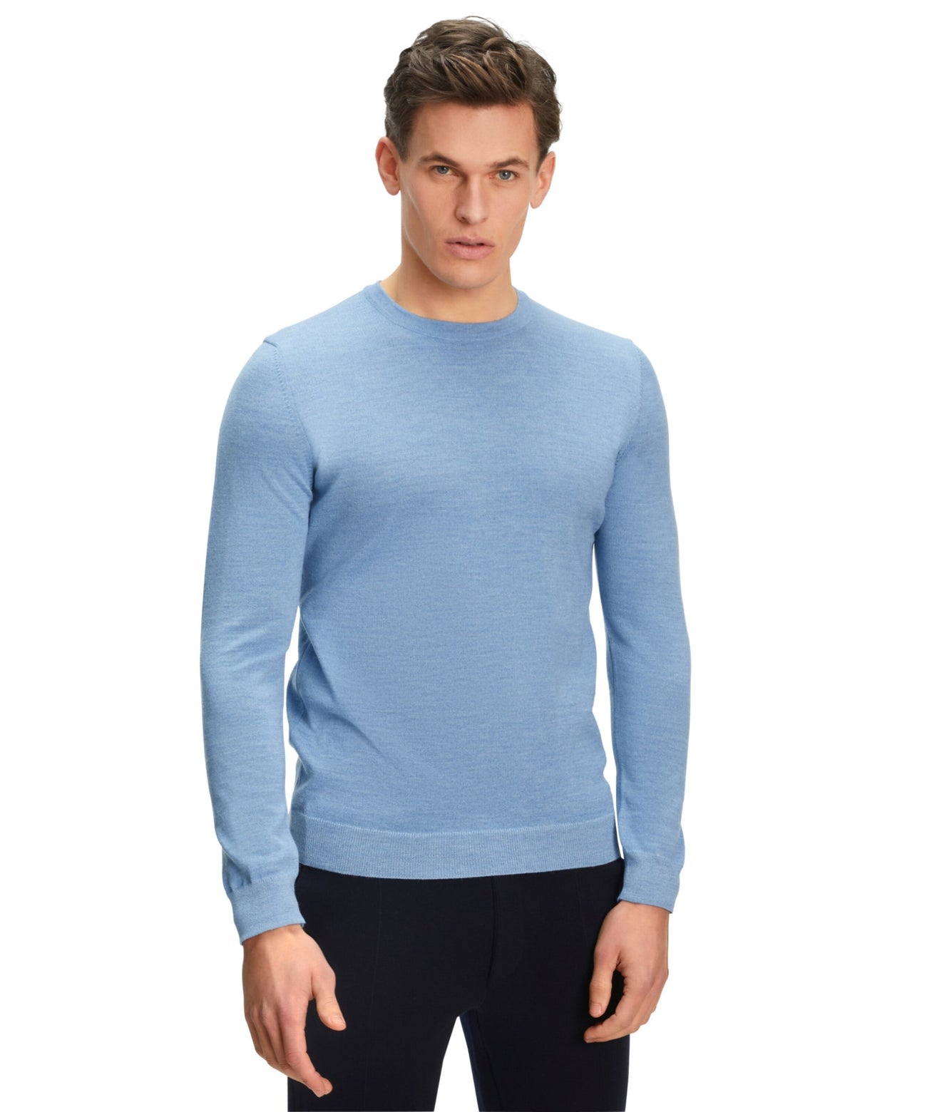 FALKE Trui Merino Ronde Hals Heren 60910 6857 azur mel. Foto 11315