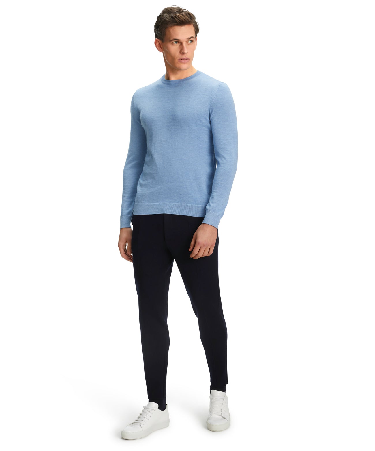 FALKE Trui Merino Ronde Hals Heren 60910 6857 azur mel. Foto 11318