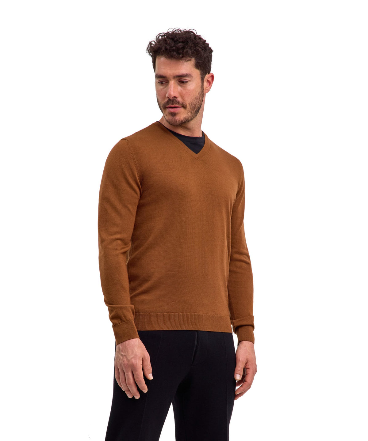 FALKETruiMerinowolV-hals609115100brown__1