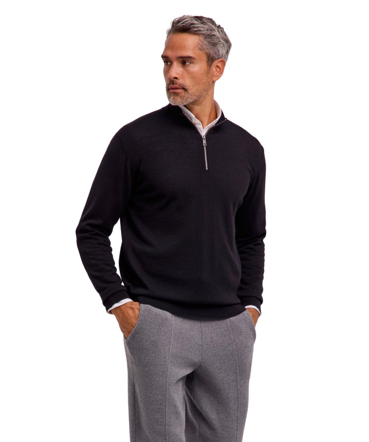 FALKETruiPureMerinoWoolZipHeren609153000black__1
