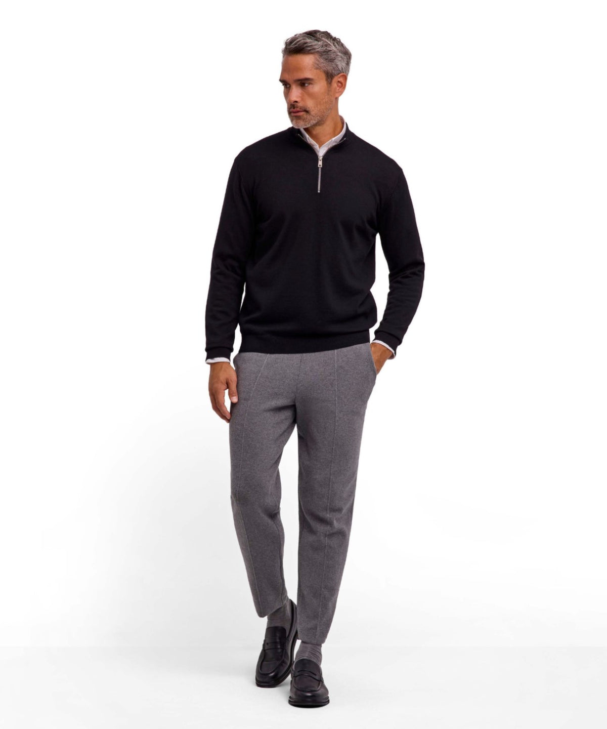 FALKETruiPureMerinoWoolZipHeren609153000black__3