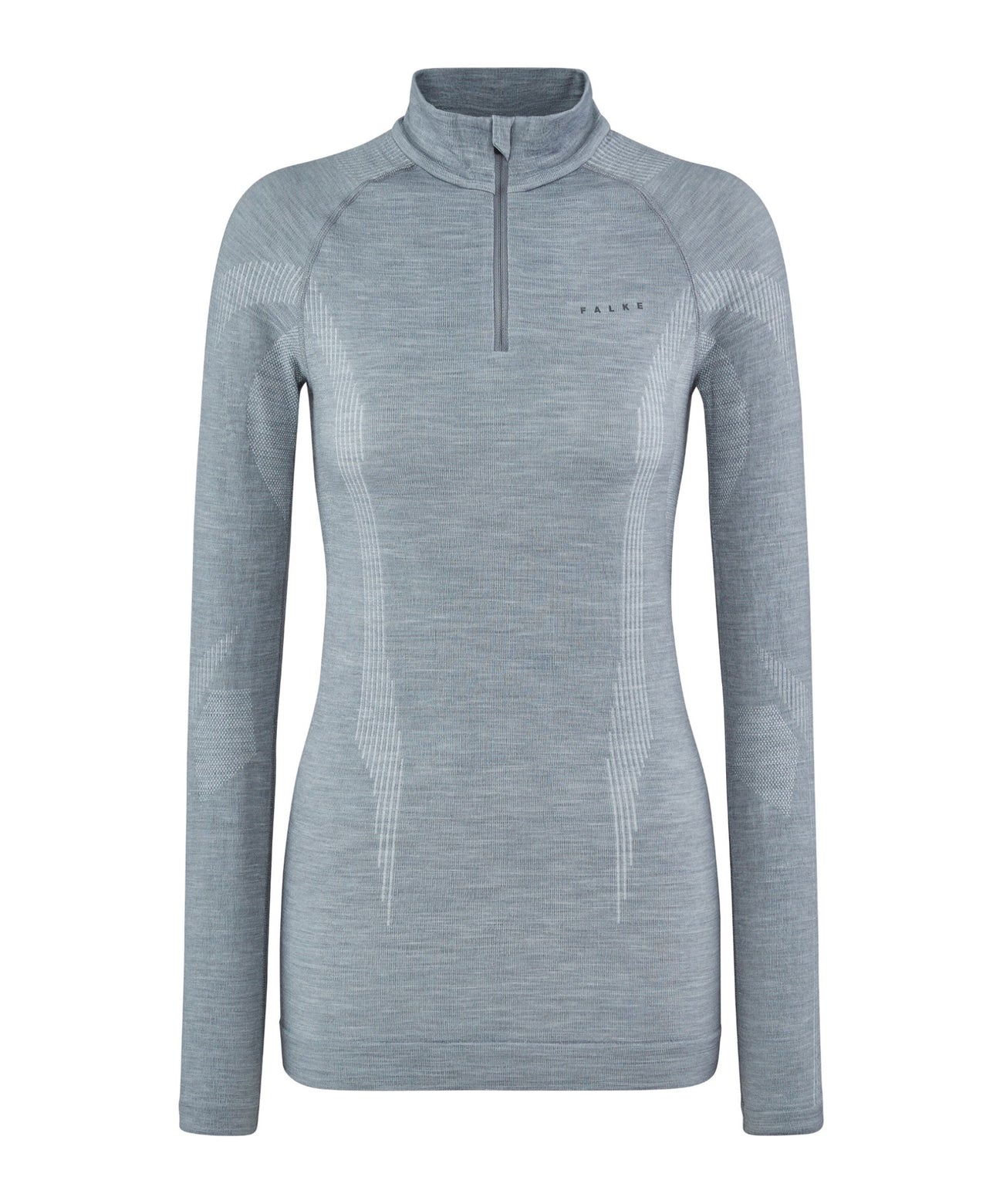 FALKE Zip Shirt Wool Tech Dames 33310 3757 grey-heather Foto 12805