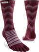 Injinji Teensokken Outdoor Midweight Crew Wool Unisex IS223670 40 Red, comfortabele wandelsokken met vijf tenen in bordeaux.