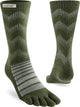 Injinji Teensokken Outdoor Midweight Crew Wool Unisex IS223670 50 Green met opvallende groene kleur en vijf teen ontwerp.