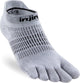 Injinji dames hardloopsokken in grijs, lightweight en no-show met teenverdeling voor extra comfort.