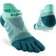 Injinji Ultra Run No Show teensokken voor dames in groen, perfect voor langeafstand hardlopen.