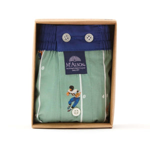 McAlson Boxershort met binnenbroek American Football green M5266 in verpakking met knopen en logo.