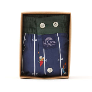 McAlson Boxershort met binnenbroek American Football navy M5265 in verpakking met knopen en logo.