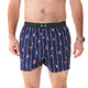McAlson Boxershort met binnenbroek American Football navy M5265 met blauwe print en donkergroene boord