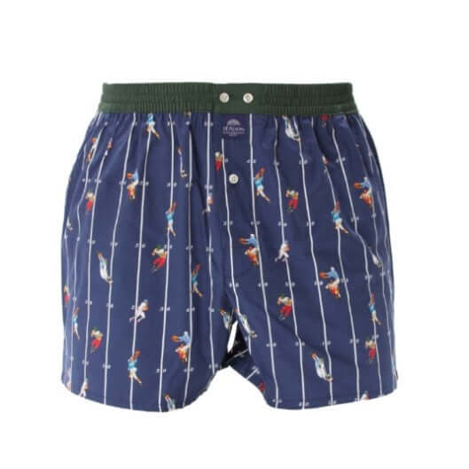 McAlson Boxershort met binnenbroek American Football navy M5265 met print en donkergroene boord.