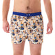 McAlson Boxershort met binnenbroek Après-ski beige M5261 met apresskiprint en donkerblauwe boord.