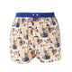 McAlson Boxershort met binnenbroek Après-ski beige M5261 met apresskiprint en donkerblauwe boord.