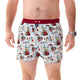 McAlson Boxershort met binnenbroek Après-ski burgundy M5260 met apresskiprint en donkerrode boord.