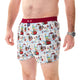 McAlson Boxershort met binnenbroek Après-ski burgundy M5260 met apresskiprint en donkerrode boord.