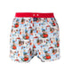 McAlson Boxershort met binnenbroek Après-ski light blue & red M5259 met skitafereelprint en rode boord