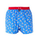 McAlson Boxershort met binnenbroek Astrojazz blue M5271 met grappige print en rode boord.