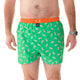McAlson Boxershort met binnenbroek Astrojazz green M5273 in groen met print en oranje boord.