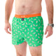 McAlson Boxershort met binnenbroek Astrojazz green M5273 in groene kleur met kleurrijke print en oranje boord.