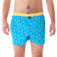 McAlson Boxershort met binnenbroek Astrojazz turquoise M5272, lichtblauwe boxer met leuke print en gele boord.