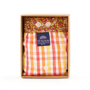 Mc Alson Boxershort met binnenbroek Checked Red, Yellow & Orange M5308 rood in stijlvolle verpakking.