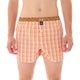Mc Alson Boxershort met binnenbroek Checked Red, Yellow & Orange M5308 rood, gele boxershort met ruitjesprint.